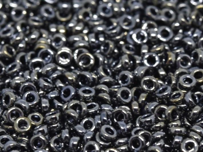 Spacer Beads 2.2x1 mm, Light Gunmetal, Miyuki Japanese Beads