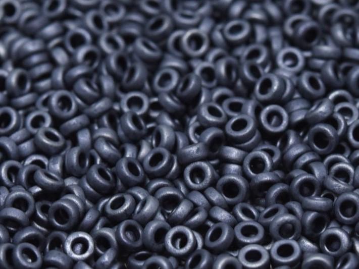 Spacer Beads 2.2x1 mm, Matted Gunmetal, Miyuki Japanese Beads