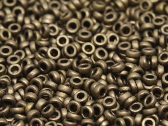 Spacer Beads 2.2x1 mm, Matted Metallic Dark Bronze, Miyuki Japanese Beads