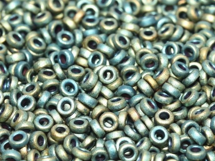 Spacer Beads 2.2x1 mm, Matted Metallic Patina Iris, Miyuki Japanese Beads