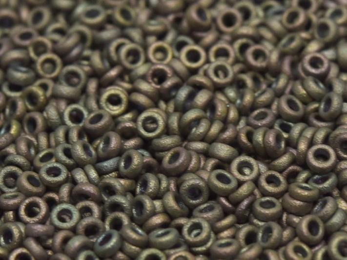Spacer Beads 2.2x1 mm, Matted Metallic Khaki Iris, Miyuki Japanese Beads