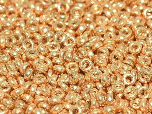 Spacer Beads 2.2x1 mm, Duracoat Galvanized Gold, Miyuki Japanese Beads