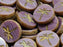 Dragonfly Coin Beads 17 mm, Opaque Amethyst Travertine with Gold Decor, Czech Glass