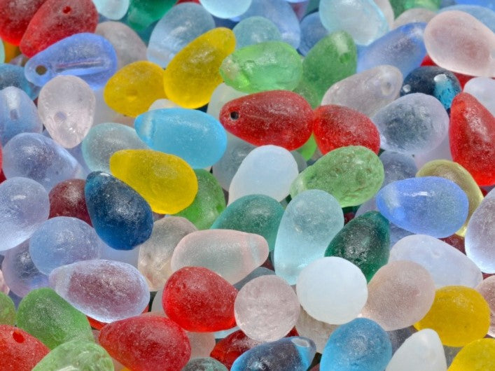 6x4mm Glass Teardrop Beads - Clear Crystal - Czech Glass Beads –  funkyprettybeads