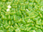 40 pcs 2-hole Tile Pressed Beads, 6x6x3mm, Green Opal, Czech Glass