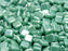 40 pcs 2-hole Tile Pressed Beads, 6x6x3mm, Opaque Turquoise Green White Luster, Czech Glass