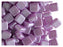 40 pcs 2-hole Tile Pressed Beads, 6x6x3mm, Pastel Lilac, Czech Glass