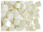 40 pcs 2-hole Tile Pressed Beads, 6x6x3mm, Pastel Light Cream, Czech Glass