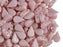 25 pcs Amos® Par Puca® 2-hole Beads, 5x8mm, Opaque Light Rose Ceramic Look, Czech Glass