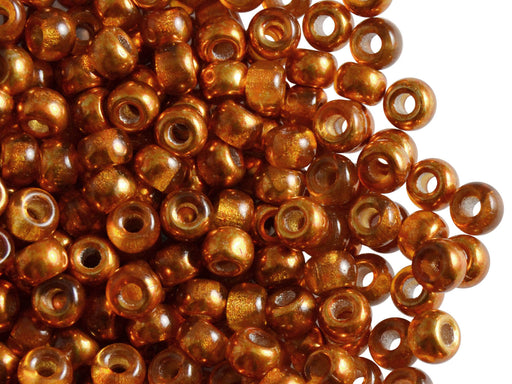 50 pcs Pony Pressed Beads, 2mm Hole, 5.5mm, Semi Apollo Orange, Czech Glass