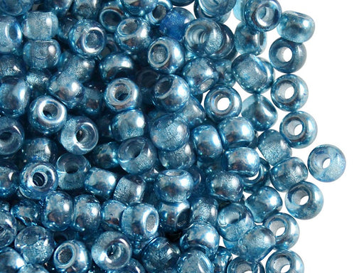 50 pcs Pony Pressed Beads, 2mm Hole, 5.5mm, Semi Apollo Aqua, Czech Glass