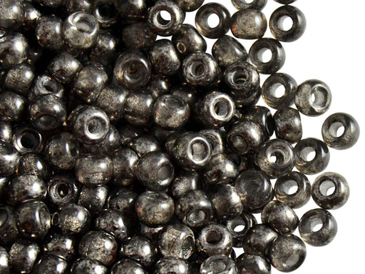 50 pcs Pony Pressed Beads, 2mm Hole, 5.5mm, Semi Apollo Gray, Czech Glass