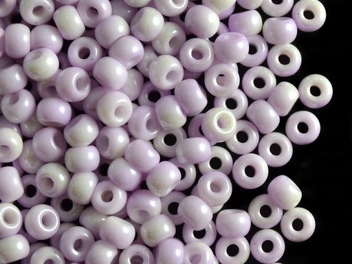 50 pcs Pony Pressed Beads, 2mm Hole, 5.5mm, White Purple Luster, Czech Glass