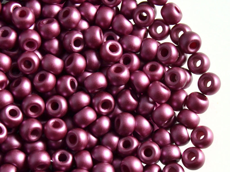 50 pcs Pony Pressed Beads, 2mm Hole, 5.5mm, Pastel Burgundy, Czech Glass