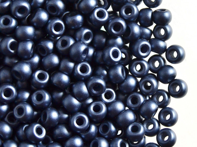 50 pcs Pony Pressed Beads, 2mm Hole, 5.5mm, Pastel Montana Blue, Czech Glass