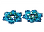 Exclusive DIY Beading Kit For Making Jewelry Snowflake 2pcs, Blue Green, Czech Glass Beads
