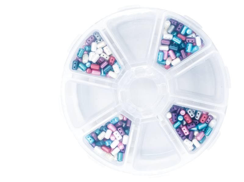 1 pc Plastic Bead Storage Box with 8 compartments and Separate Lids, Semi Transparent