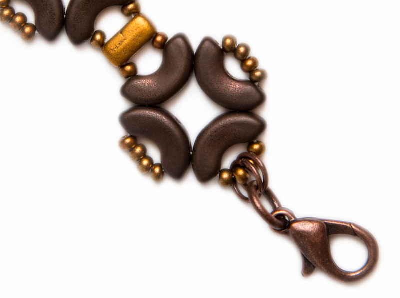 1 pc DIY Beading Kit for Jewelry Making (Bracelet) Magic Identity, Brown Gold, Czech Glass Beads