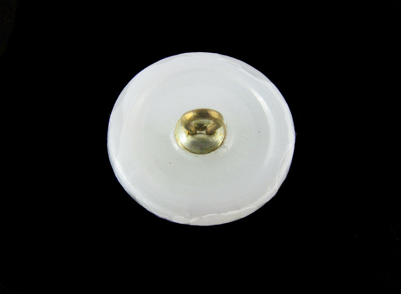 1 pc Czech Glass Button, Flower White AB, Hand Made Art, Size 8 (18mm)