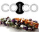 50 pcs CoCo Pressed Beads, 6x8mm, Jet Travertine, Czech Glass