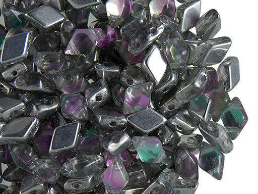 30 pcs 2-hole DiamonDuo™ Beads, 5x8mm, Prismatic Lcicle, Pressed Czech Glass