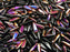 50 pcs Dagger Small Pressed Beads, 3x10mm, Jet Sliperit, Czech Glass