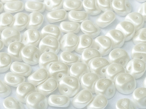 50 pcs 2-hole Es O® Beads ESTRELA, 5mm, Alabaster Pastel White, Czech Glass