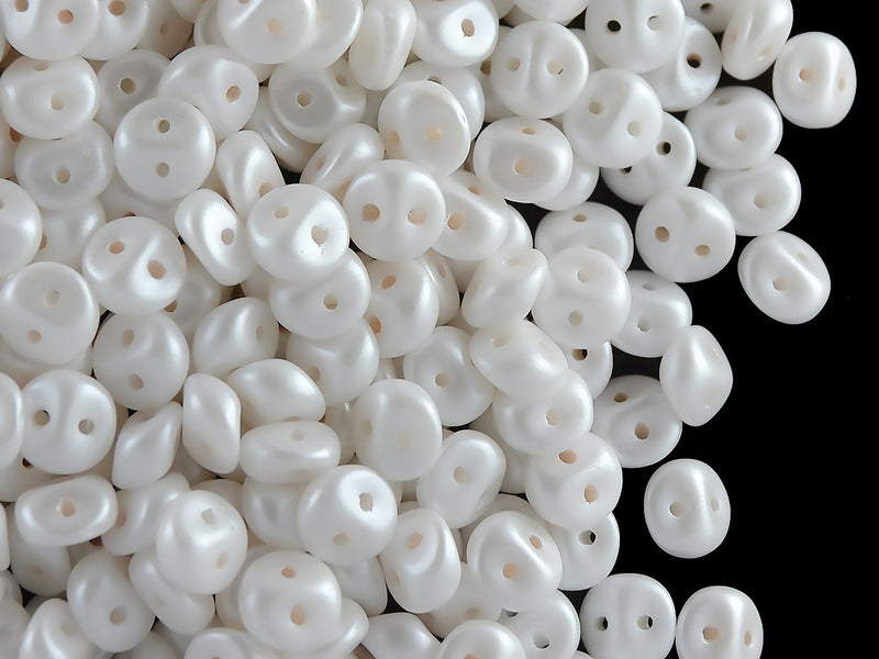50 pcs 2-hole Es O® Beads ESTRELA, 5mm, Alabaster Pastel White, Czech Glass