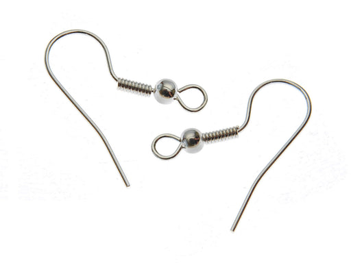2 pc Earring Hooks with Spring 20.5x16.3mm, Platinum Plated - 1 pair