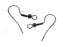 2 pc Earring Hooks with Spring 20.5x16.3mm, Black Plated - 1 pair