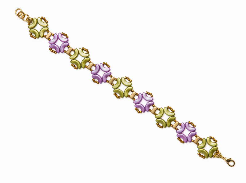 1 pc DIY Beading Kit for Jewelry Making (Bracelet) Magic Identity, Pink Green, Czech Glass Beads
