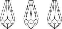 2 pcs Swarovski Elements 6000 Teardrop Pendant, 13x6.5mm, Aquamarine, Czech Glass