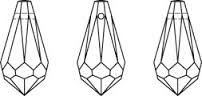 2 pcs Swarovski Elements 6000 Teardrop Pendant, 11x5.5mm, Aquamarine, Czech Glass