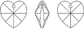 2 pcs Swarovski Elements 6202 Crystal Heart Pendant, 10.3x10mm, Topaz AB, Czech Glass