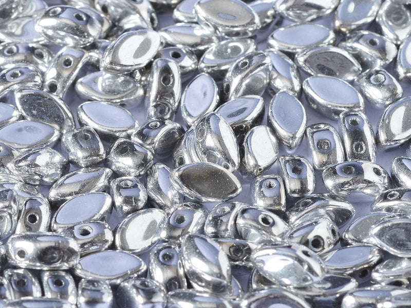 50 pcs 2-hole IrisDuo® Pressed Beads, 4x7mm, Crystal Labrador Full, Czech Glass