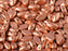 50 pcs 2-hole IrisDuo® Pressed Beads, 4x7mm, Vintage Copper, Czech Glass