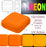 7 pcs 2-hole Tile NEON Beads, 12x12x4.5mm, Orange, Czech Glass
