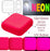 7 pcs 2-hole Tile NEON Beads, 12x12x4.5mm, Pink, Czech Glass