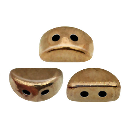 25 pcs Kos® Par Puca® 2-hole Beads, 6x3mm, Dark Gold Bronze, Czech Glass