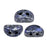 25 pcs Kos® Par Puca® Beads, 6x3mm 2-Hole, Czech Glass, Jet Tweedy Blue