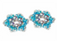 Exclusive DIY Beading Kit For Making Jewelry Snowflake 2pcs, Aqua Silver, Czech Glass Beads