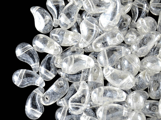 20 pcs 2-hole ZoliDuo® Left Pressed Beads, 5x8mm, Crystal Luster, Czech Glass