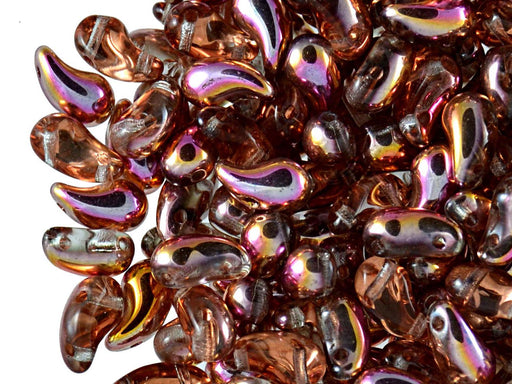 20 pcs 2-hole ZoliDuo® Left Pressed Beads, 5x8mm, Crystal Sunset, Czech Glass