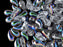 20 pcs 2-hole ZoliDuo® Left Pressed Beads, 5x8mm, Crystal Vitrail, Czech Glass