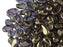 20 pcs 2-hole ZoliDuo® Left Pressed Beads, 5x8mm, Crystal Gold Bronze, Czech Glass