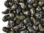 20 pcs 2-hole ZoliDuo® Left Pressed Beads, 5x8mm, Jet Travertine, Czech Glass
