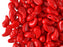 20 pcs 2-hole ZoliDuo® Left Pressed Beads, 5x8mm, Opaque Coral Red, Czech Glass