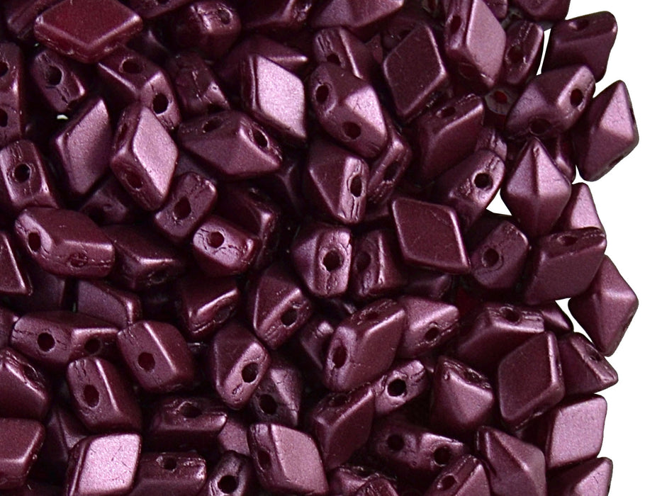 30 pcs 2-hole DiamonDuo™ Mini Beads 4x6mm, Pastel Burgundy, Czech Glass