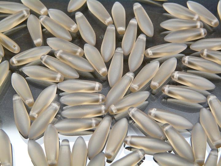25 pcs Dagger Pressed Beads, 5x16mm, Topaz Matte, Czech Glass