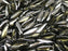 50 pcs Dagger Pressed Beads, 5x16mm, Smoke Diamond Chrom, Czech Glass